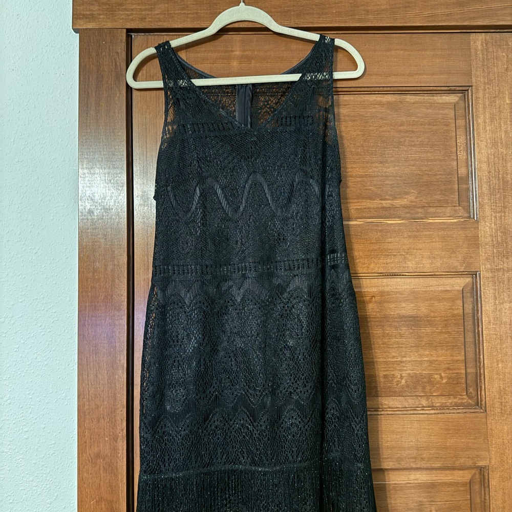 Jessica Simpson Black Lace Midi Dress
